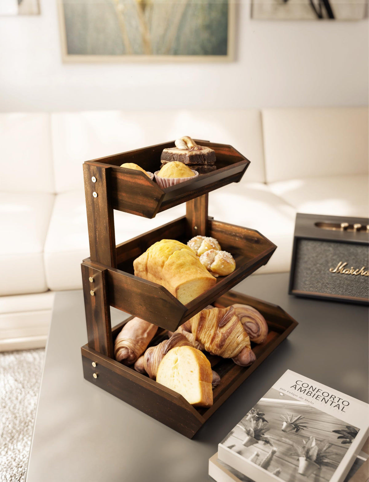 Acacia 3 Tier Fruit Basket V52307