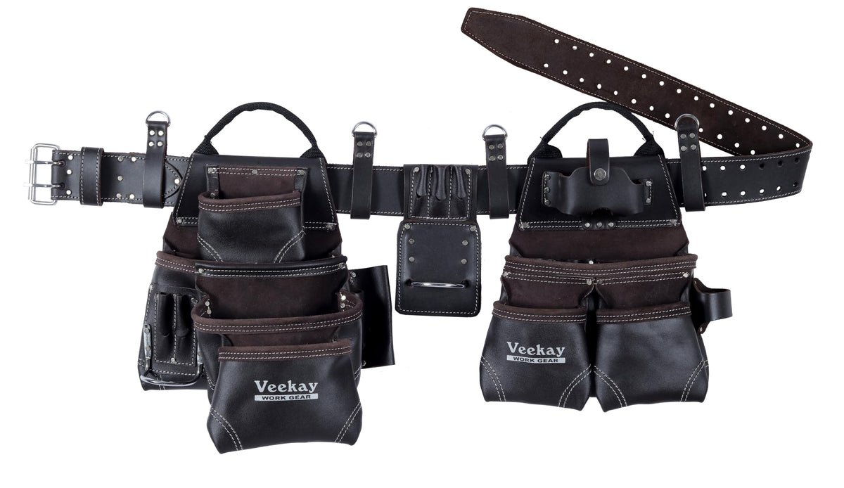 Brown Leather 22-Pocket Tool Belt T7735