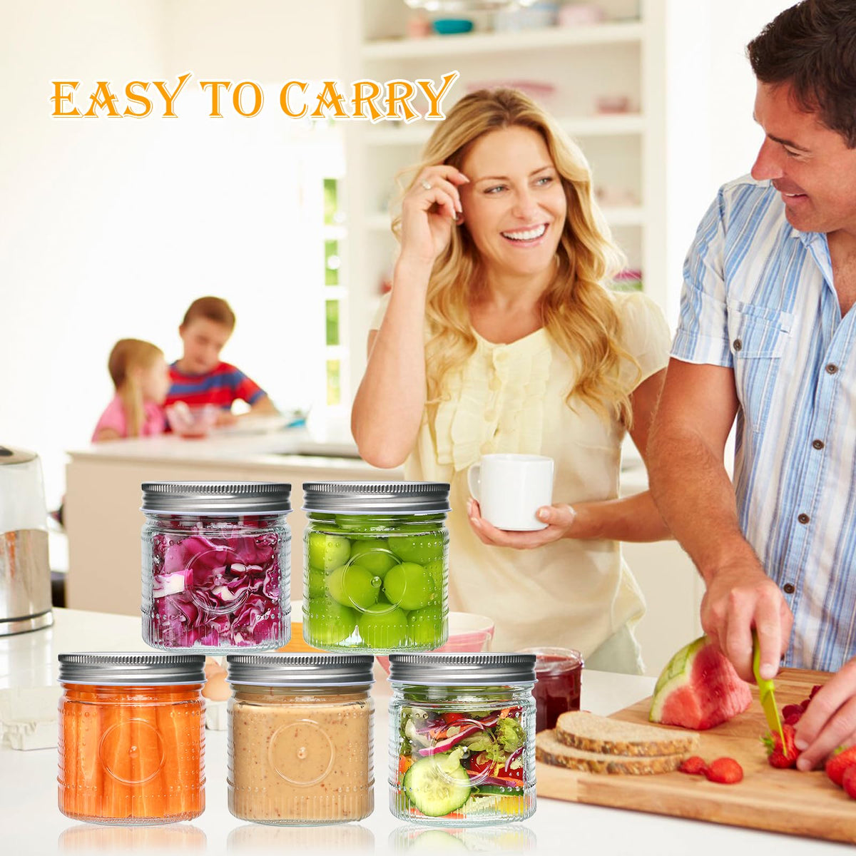 16 oz 12 Pack Wide Mouth Glass Jars with Lids S5737