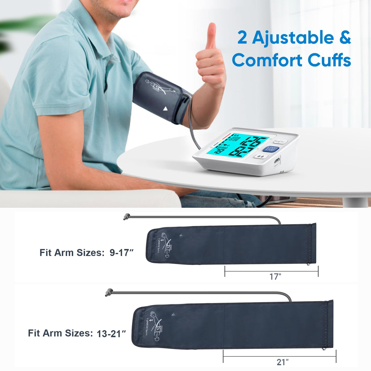 Blood Pressure Monitor with Dual Cuffs J47002