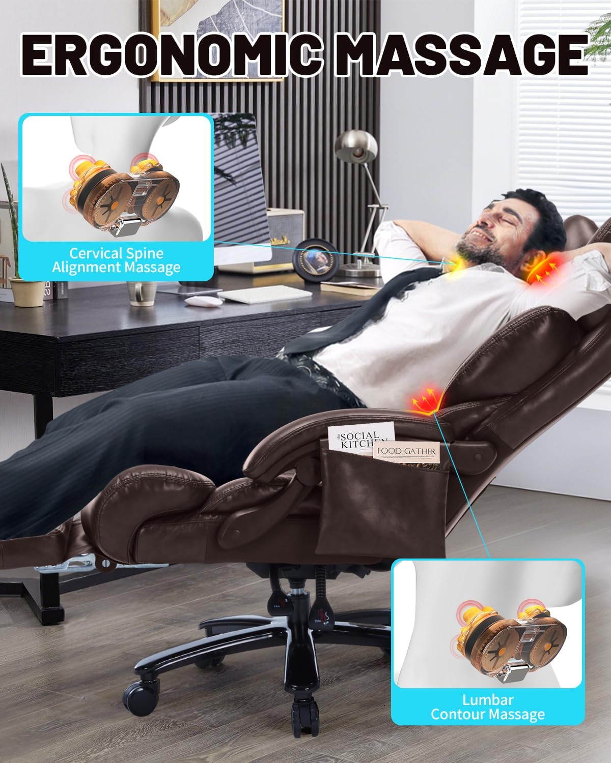 Massage Office Chair with Foot Rest A61138