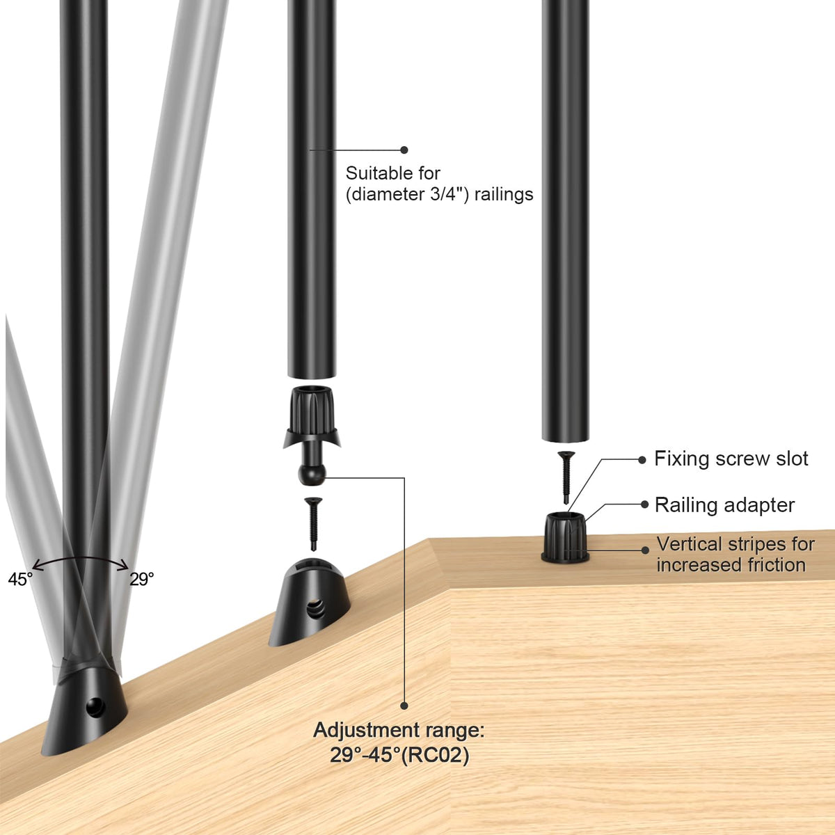 100 Pack 26" Round Black Aluminum Deck Balusters Z15978
