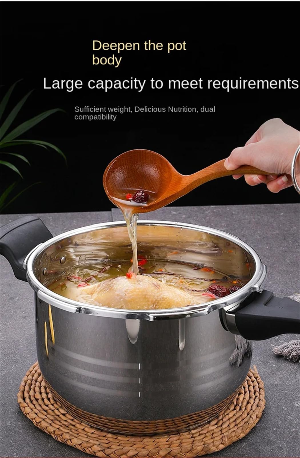 Stainless Steel 3L Induction Compatible Stove Top Pressure Cooker S747587