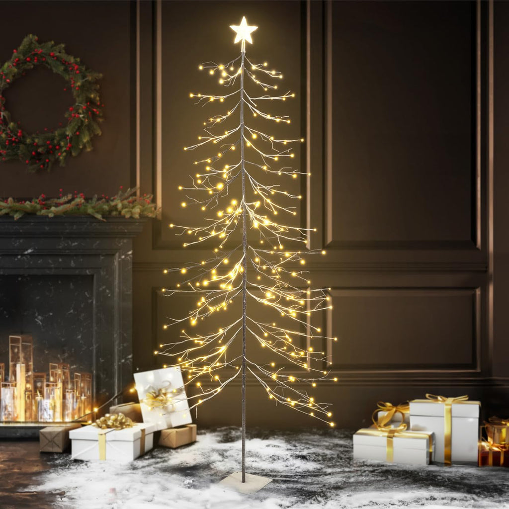 8 Ft Pre-Lit Twinkling Christmas Tree with Lights C7074