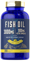 Fish Oil 3000mg 900mg Omega 3 200 Softgels Lemon Flavor S22021