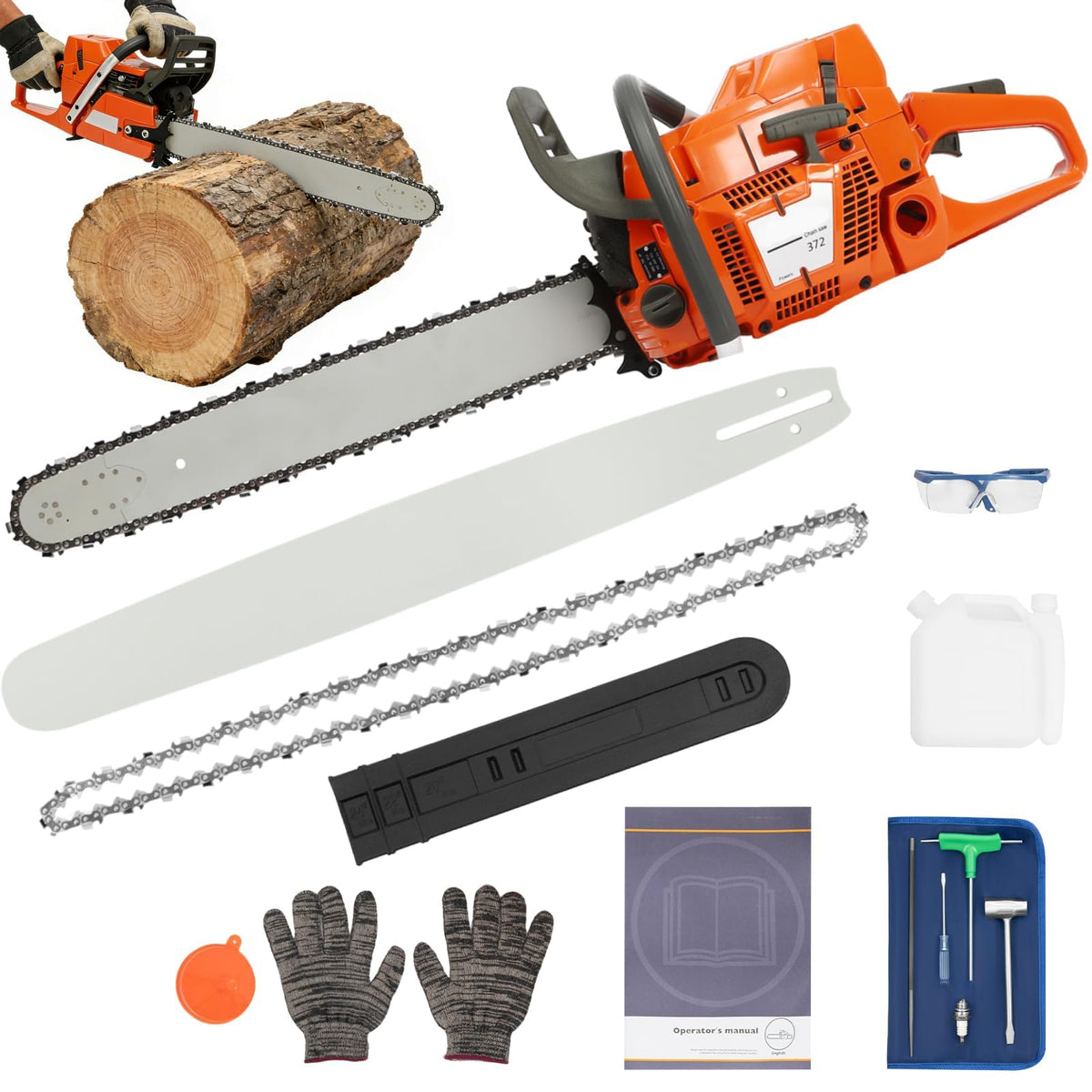 72CC 24inch 2-Cycle Gas Powered Chainsaw A677