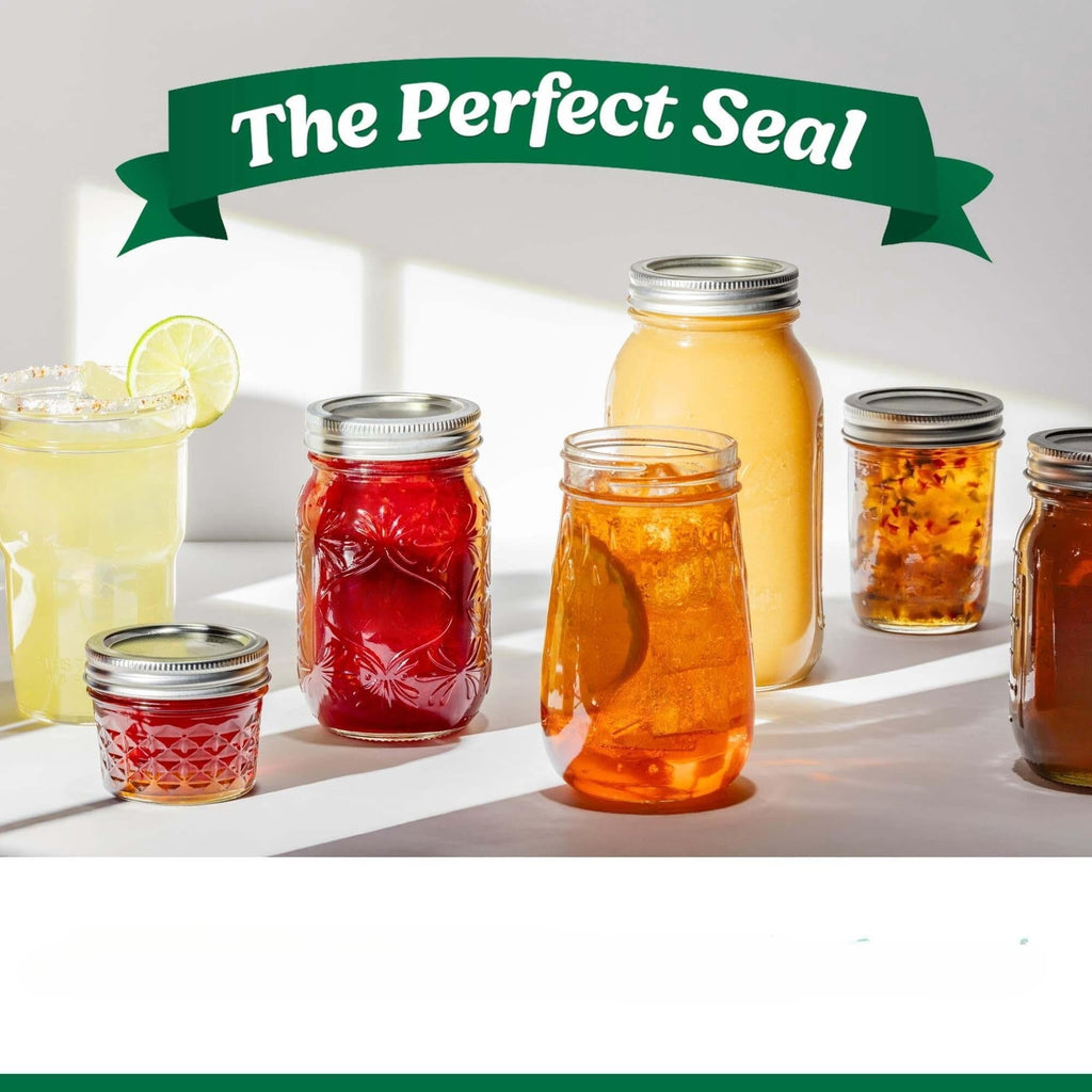 16 Oz Wide Mouth Glass Mason Jars with Lids & Bands, 12-Pack S606940