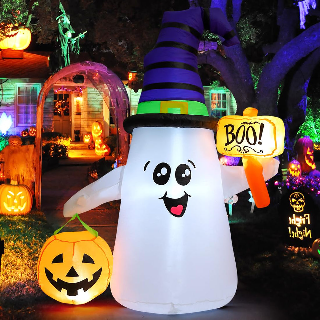 5 FT Halloween Inflatables Ghost with Built-in LEDs W441181
