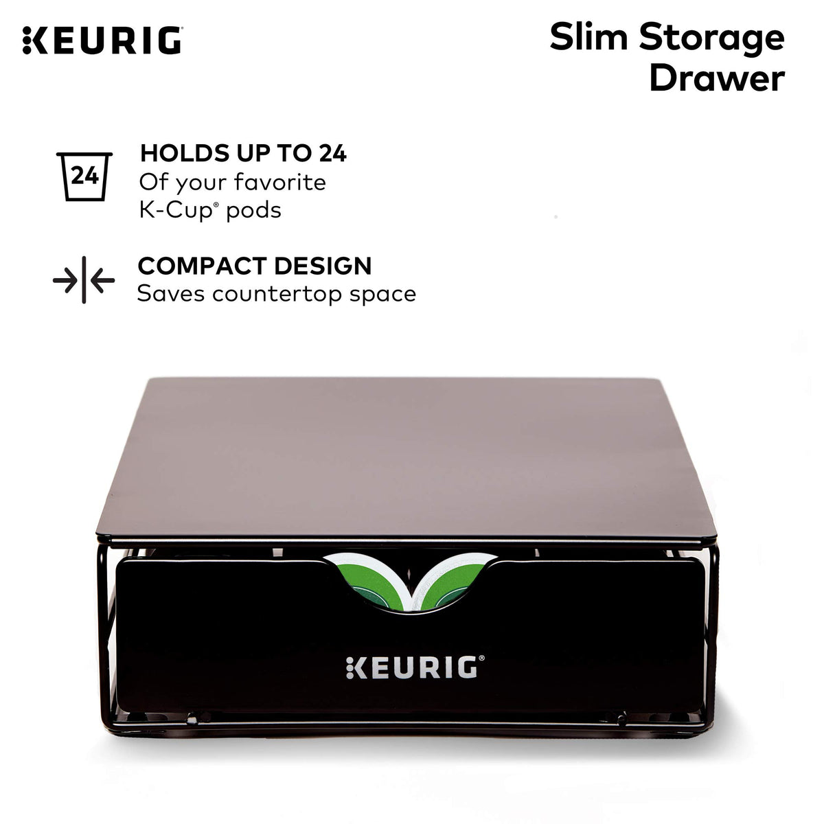 Single Serve K-Cup Pod Coffee Maker with Storage Drawer F71614