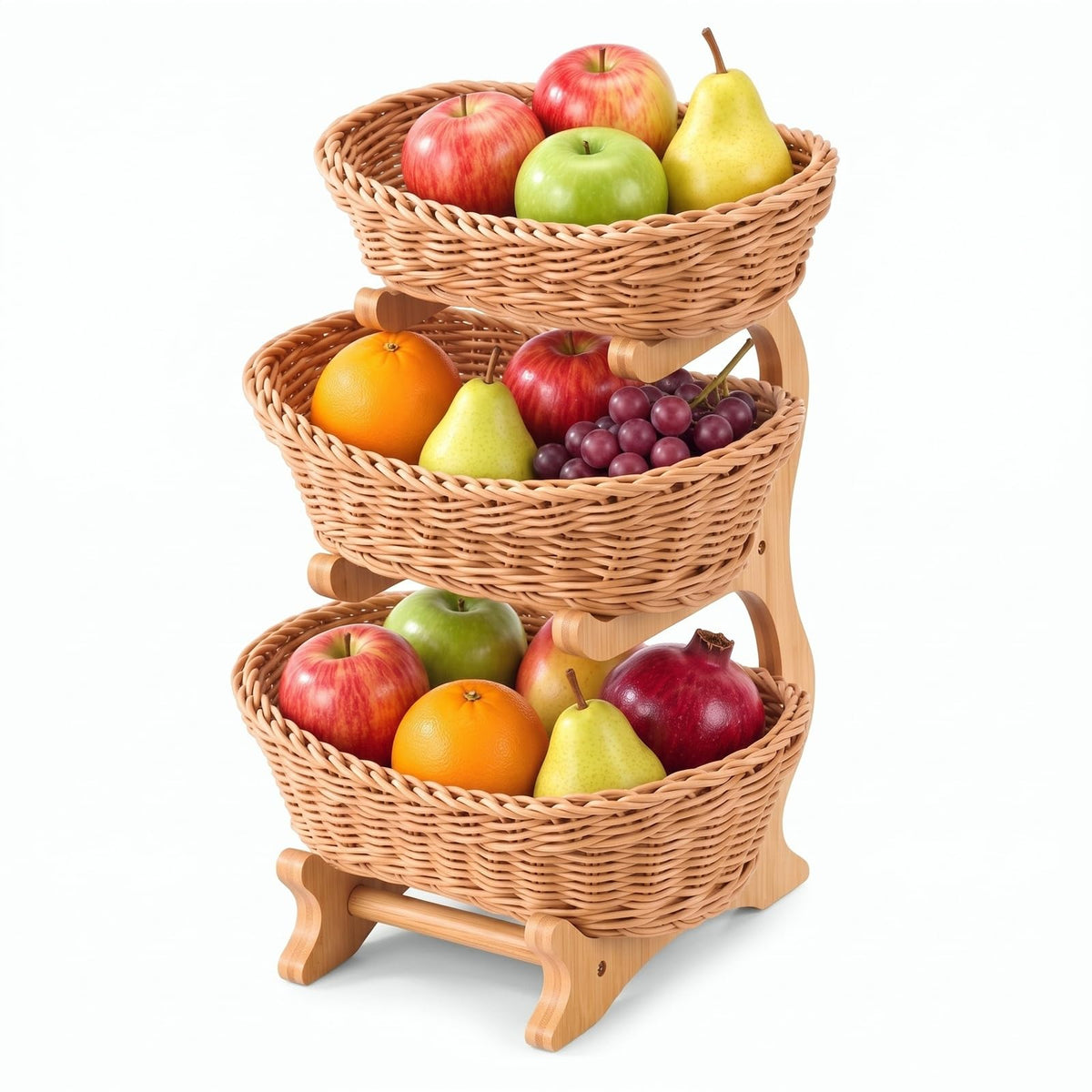 3 Tier Woven Fruit Basket Stand R4427