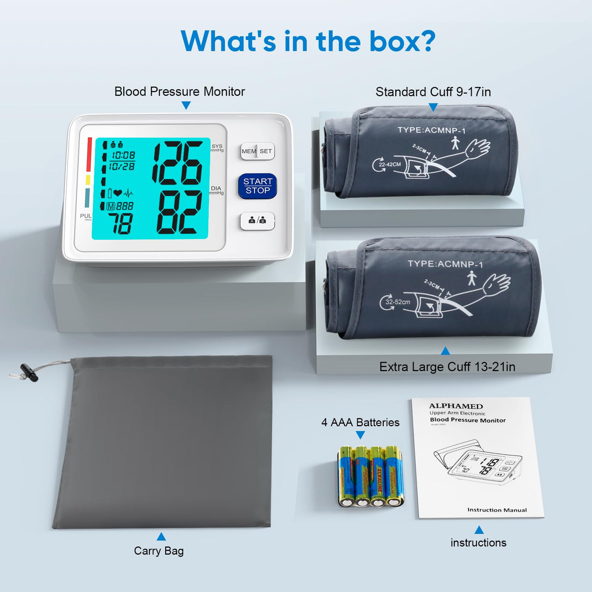 Blood Pressure Monitor with Dual Cuffs J47002