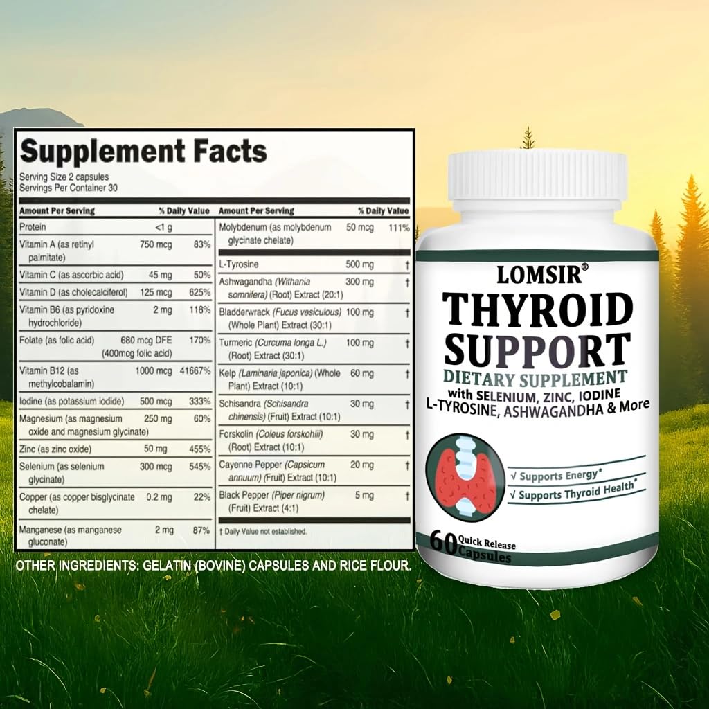 Selenium Iodine L-Tyrosine Ashwagandha 60 Capsules M587390