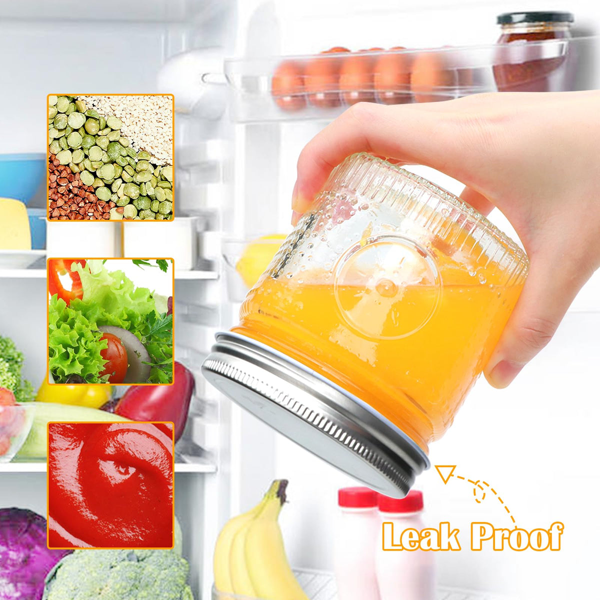 16 oz 12 Pack Wide Mouth Glass Jars with Lids S5737