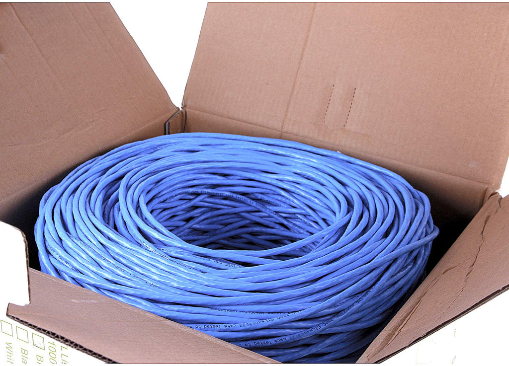 Blue Cat6 1000ft 23AWG UTP Ethernet Cable J960861