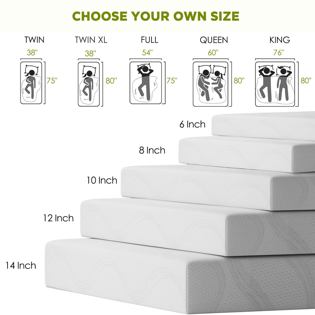 6 Inch Twin Memory Foam Mattress J482
