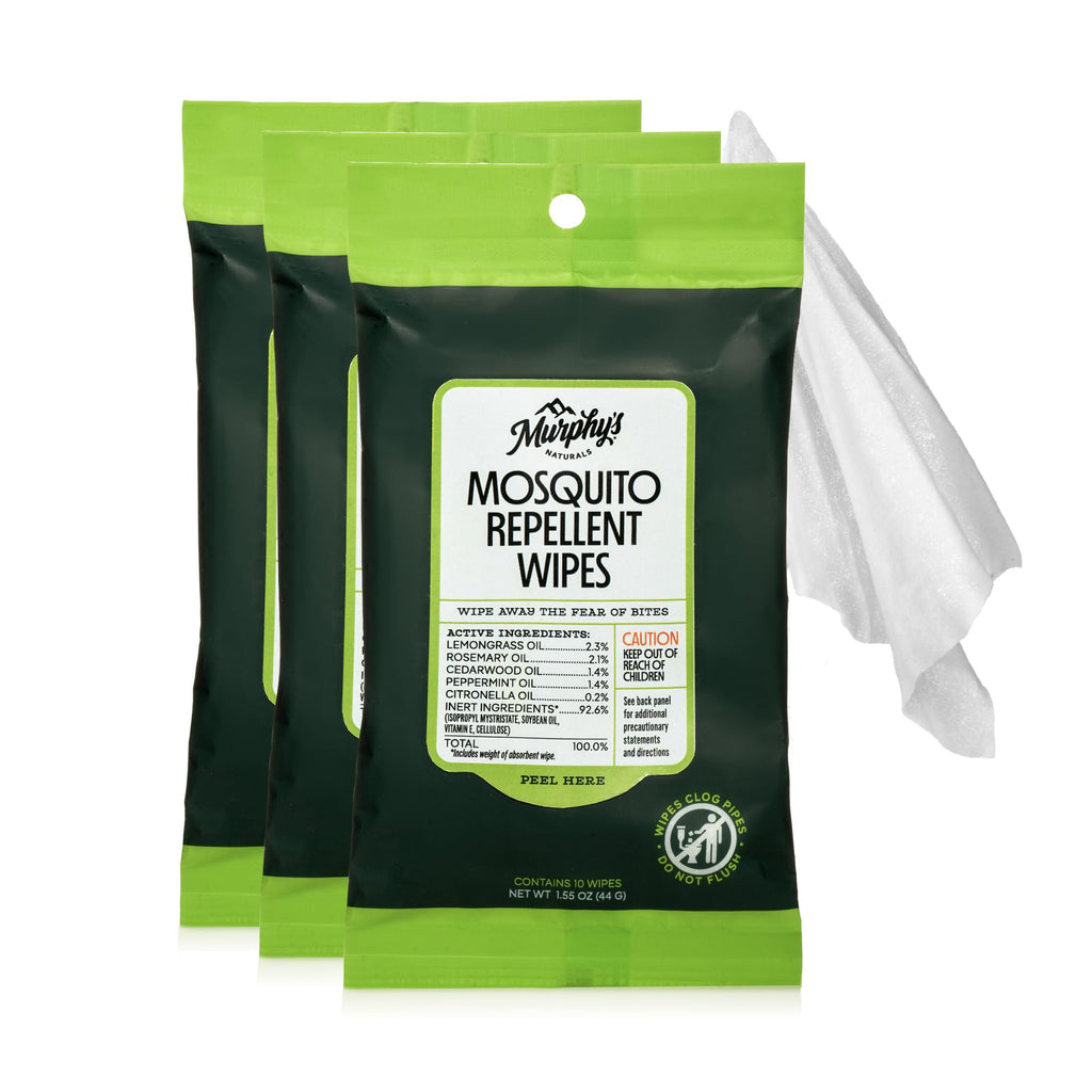Plant-Based Mosquito Repellent Wipes 10 Count Pack of 3 B442368