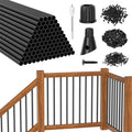 100 Pack 26" Round Black Aluminum Deck Balusters Z15978