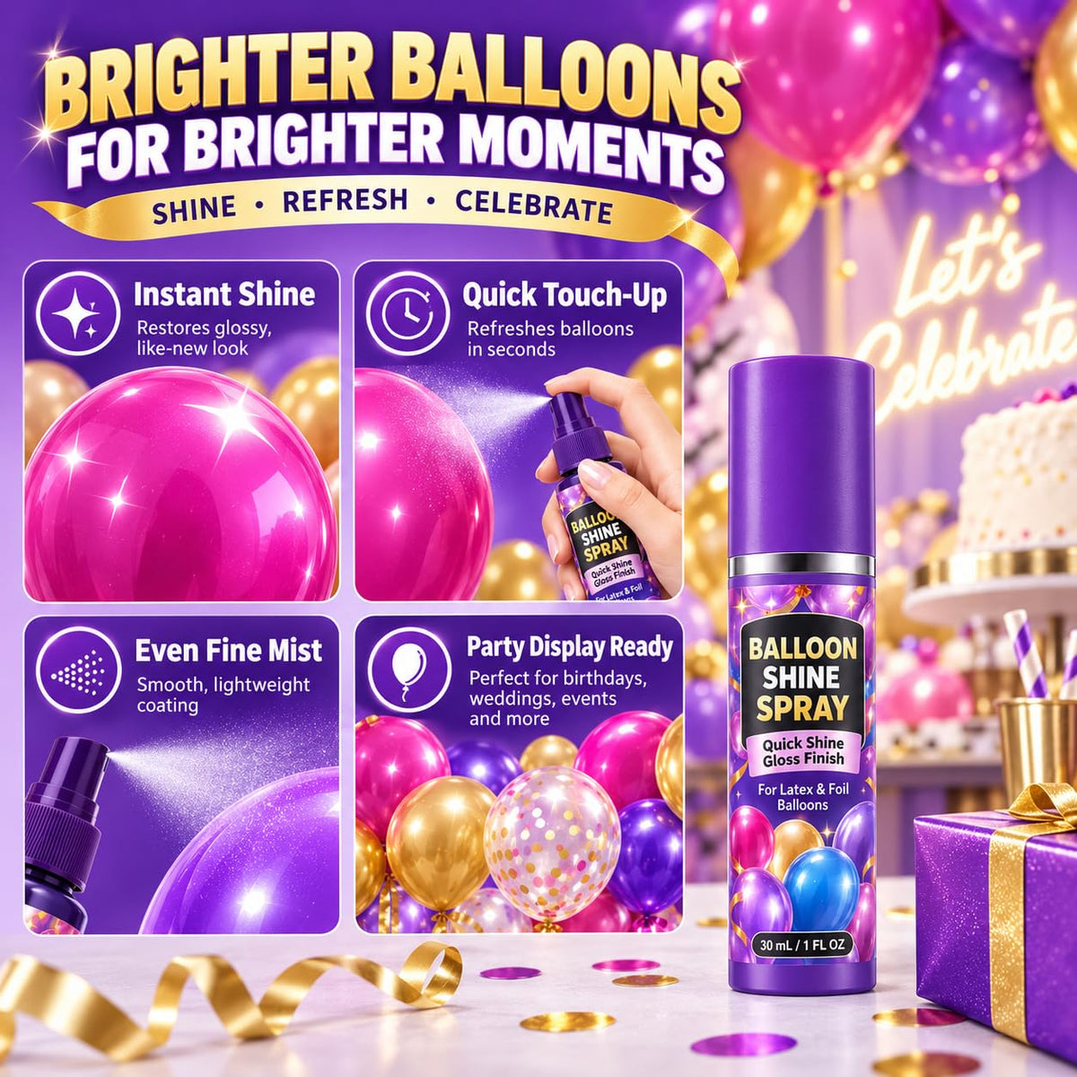 Balloon Shine Spray 3 Pack S73800