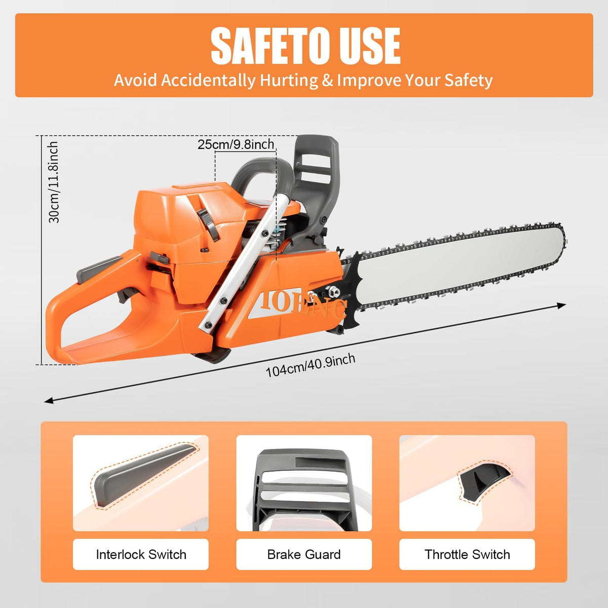 72CC 24inch 2-Cycle Gas Powered Chainsaw A677
