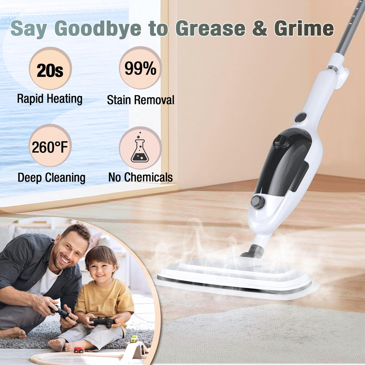 11-in-1 Steam Mop Handheld Steam Cleaner I217914