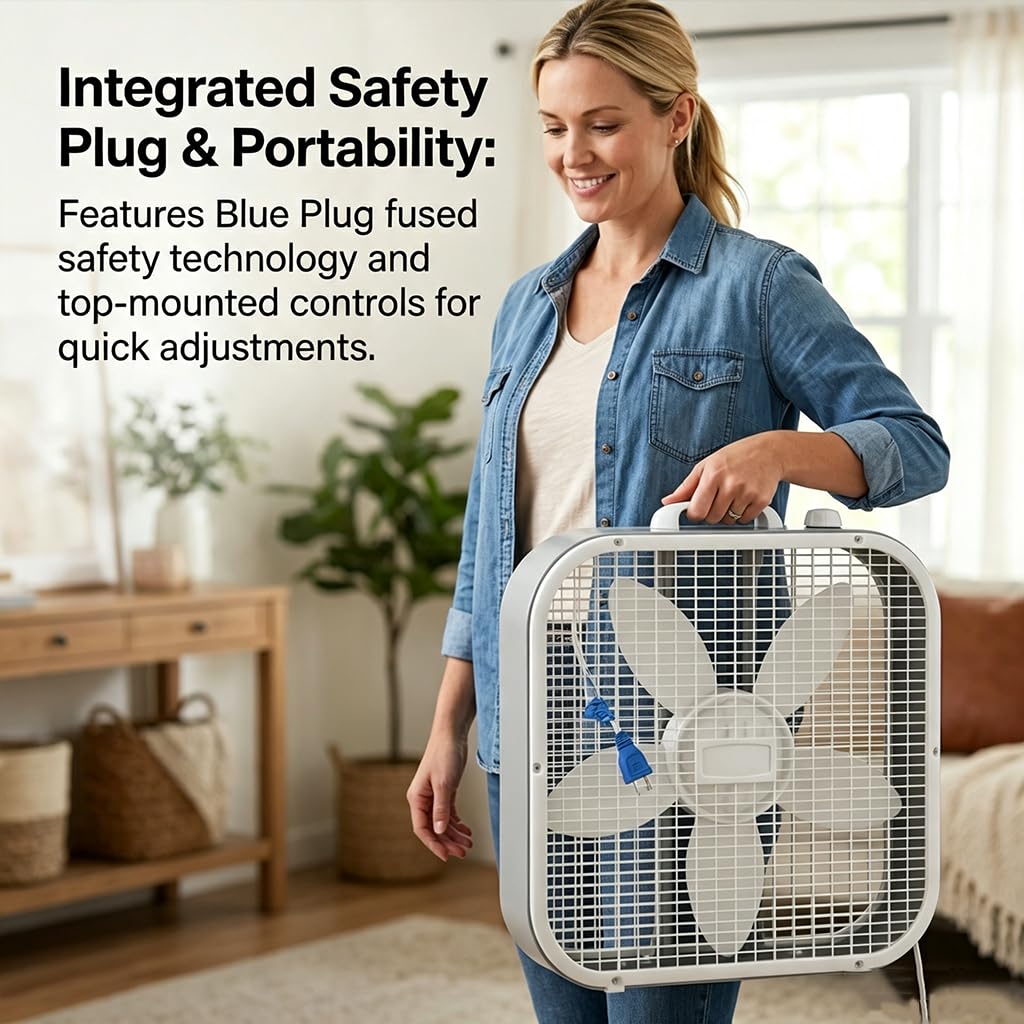 20 Inch 3-Speed Box Fan with Top Handle O19825