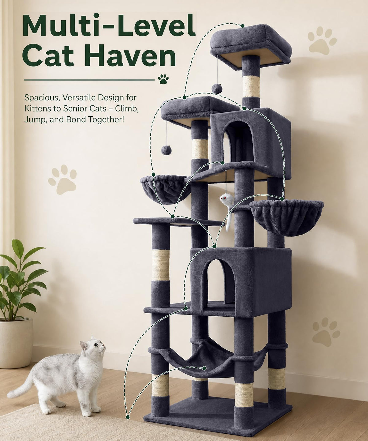 70 Inch Heavy Duty Cat Tree F52155