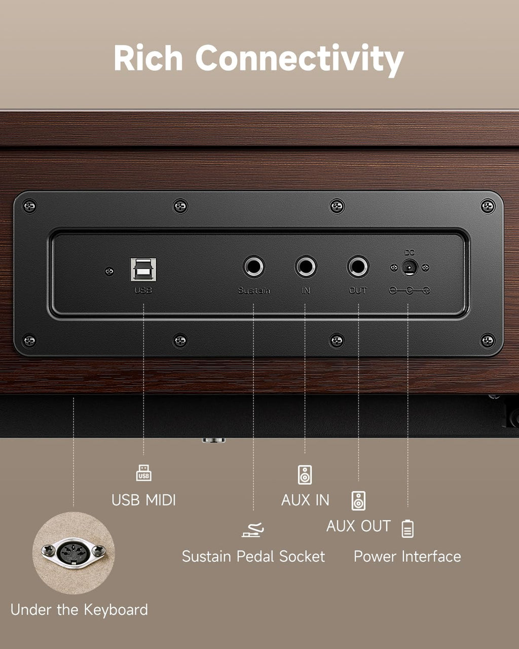 88 Key Weighted Digital Piano with Bluetooth L633121