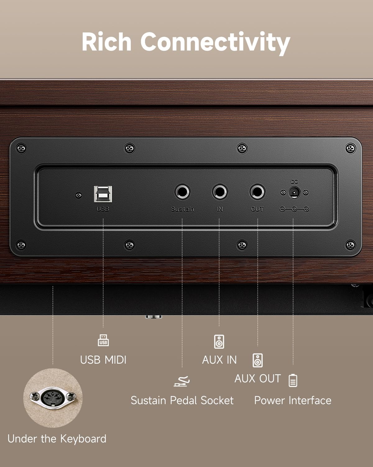 88 Key Weighted Digital Piano with Bluetooth L633121