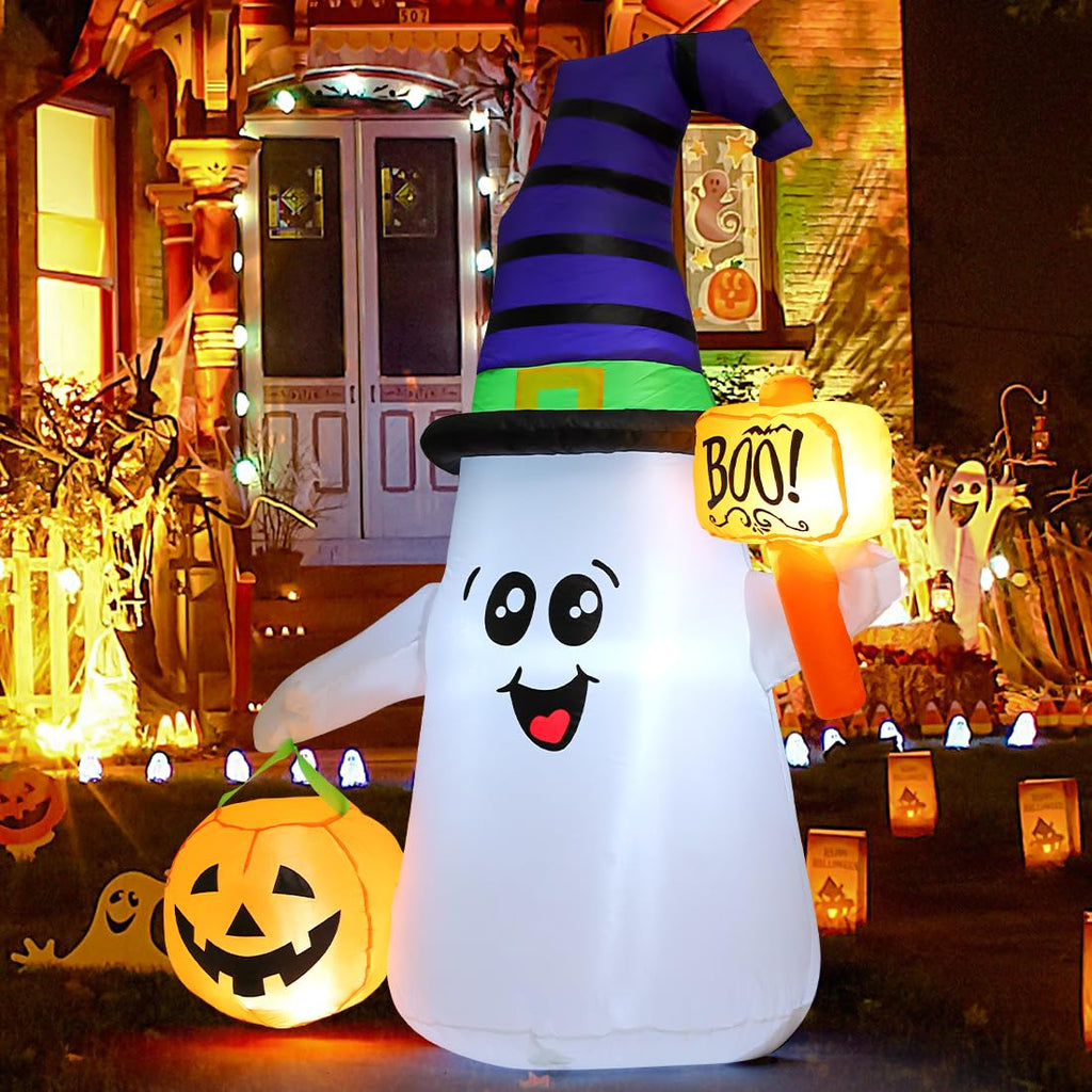 5 FT Halloween Inflatables Ghost with Built-in LEDs W441181