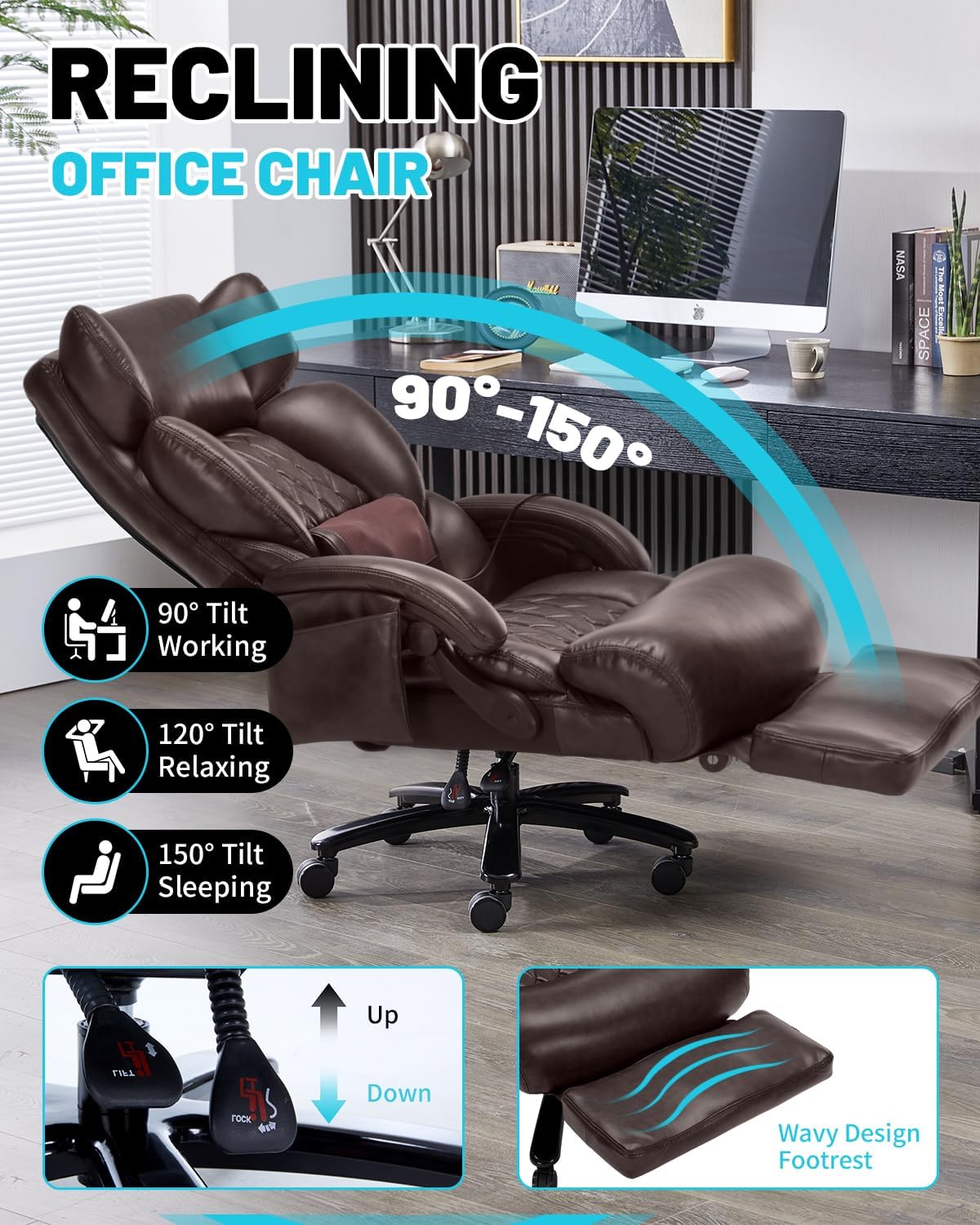 Massage Office Chair with Foot Rest A61138
