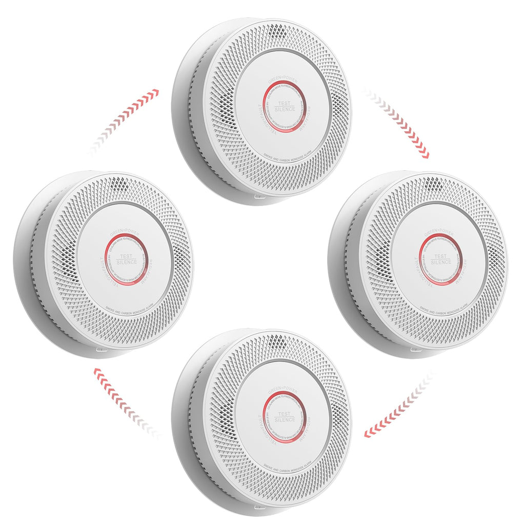 Smoke and Carbon Monoxide Detector 10-Year Battery 4 Pack P1776