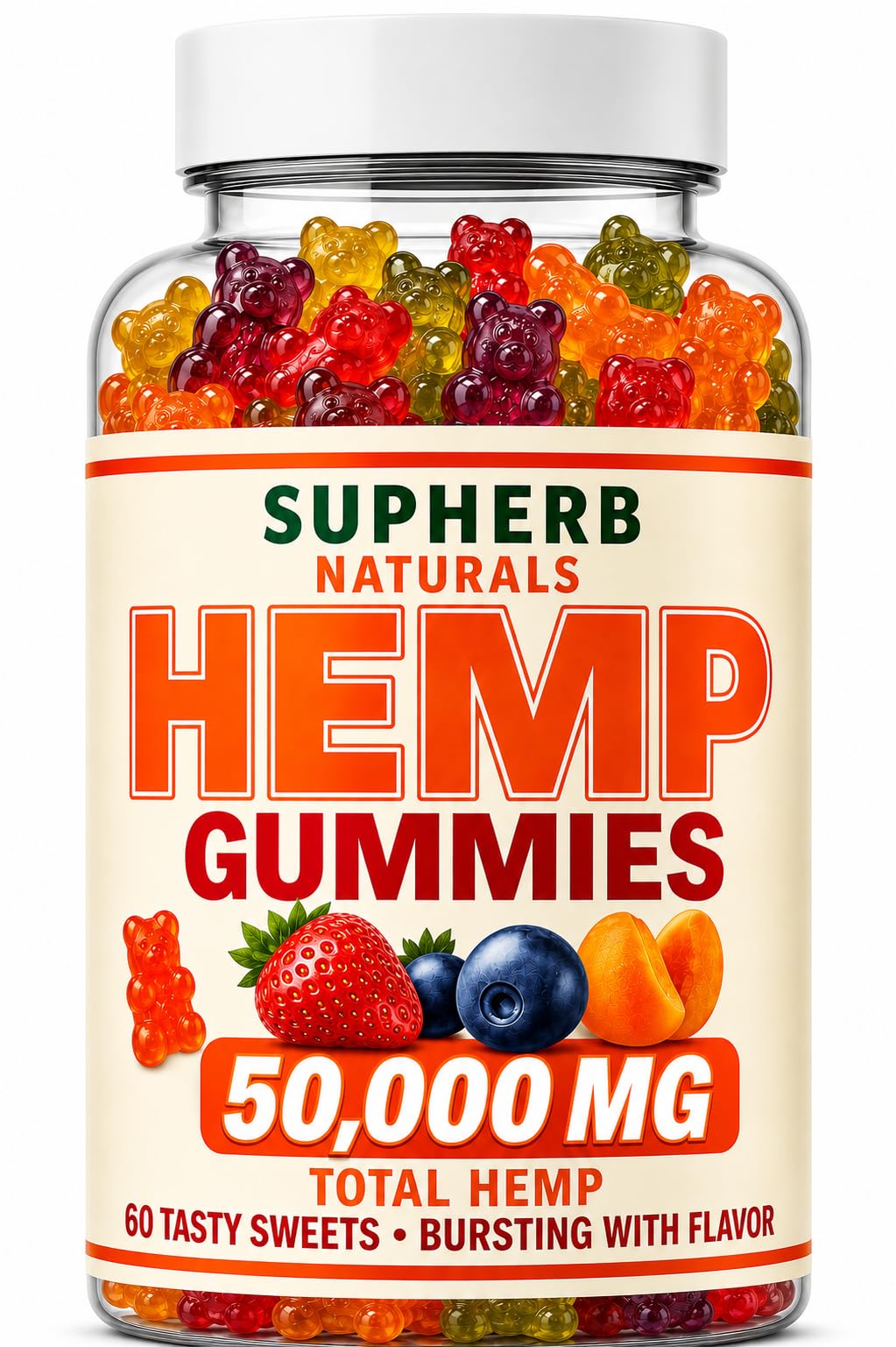 Sugar Free Vegan Hemp Gummies, 60 Count Y262