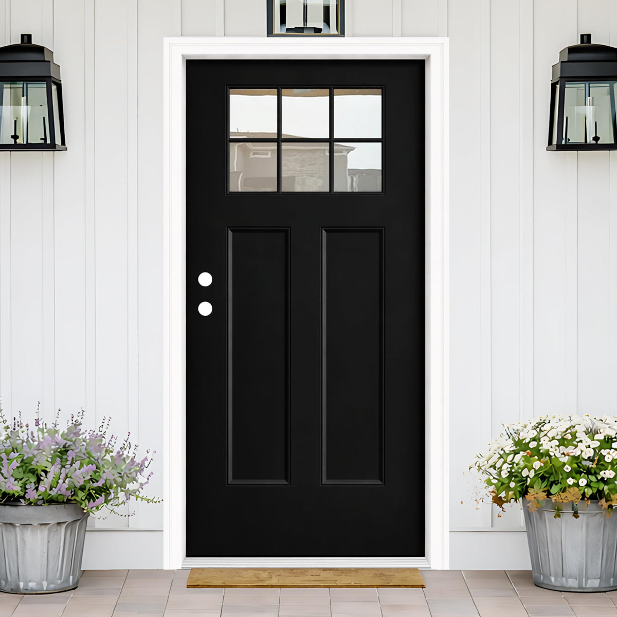36 x 80 Black Fiberglass Entry Door V4987