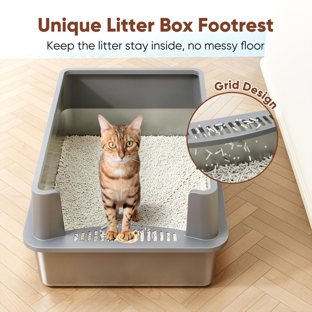 Extra Large Stainless Steel Litter Box with Lid F2631