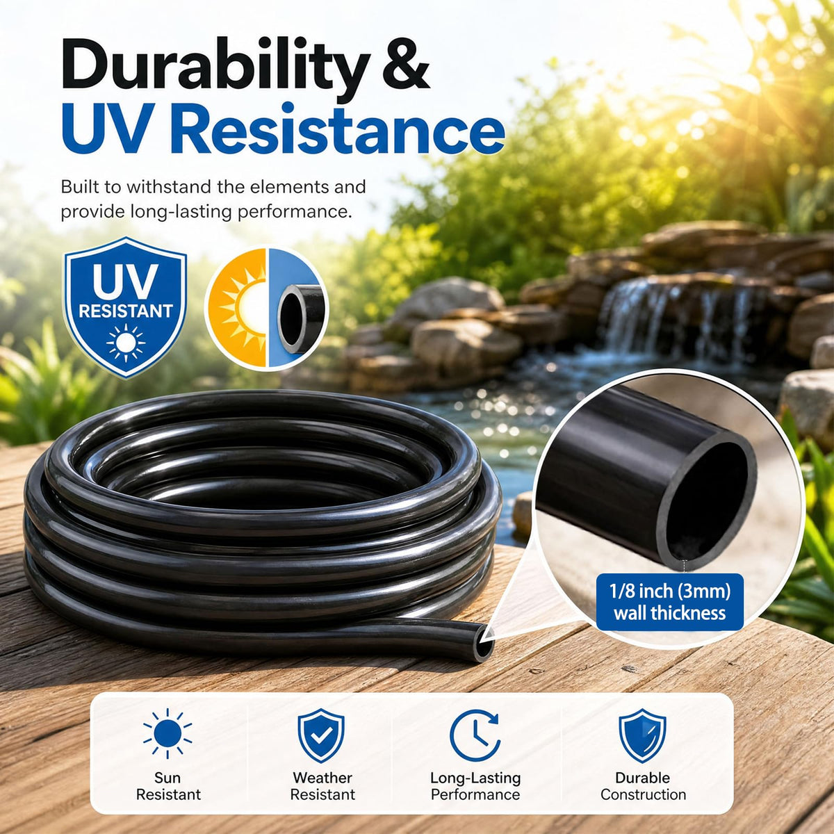 3/4 Inch ID x 100ft PVC Hose with 4 Stainless Steel Hose Clamps C379244