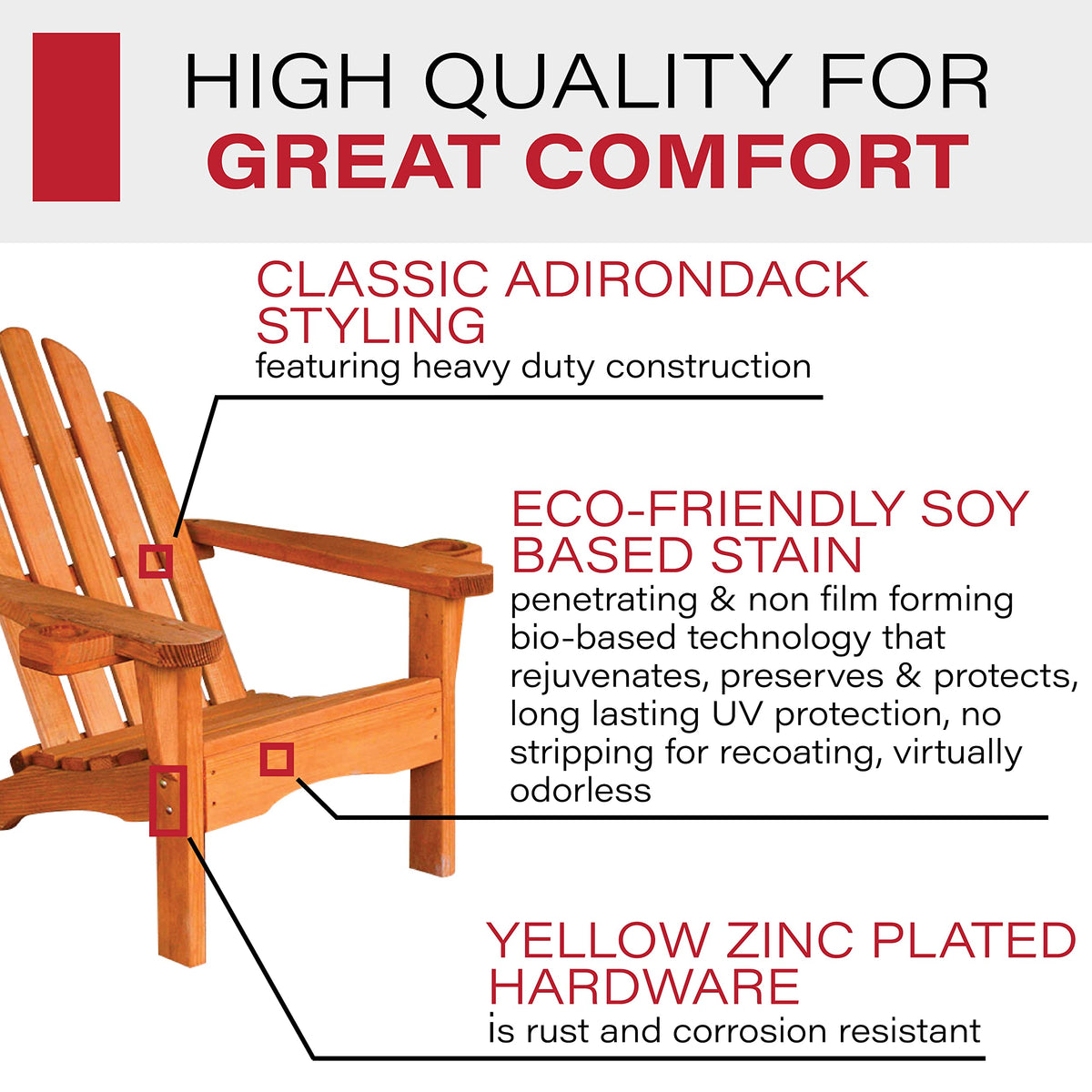 Heavy Duty Adirondack Chair with Cup Holders W91732
