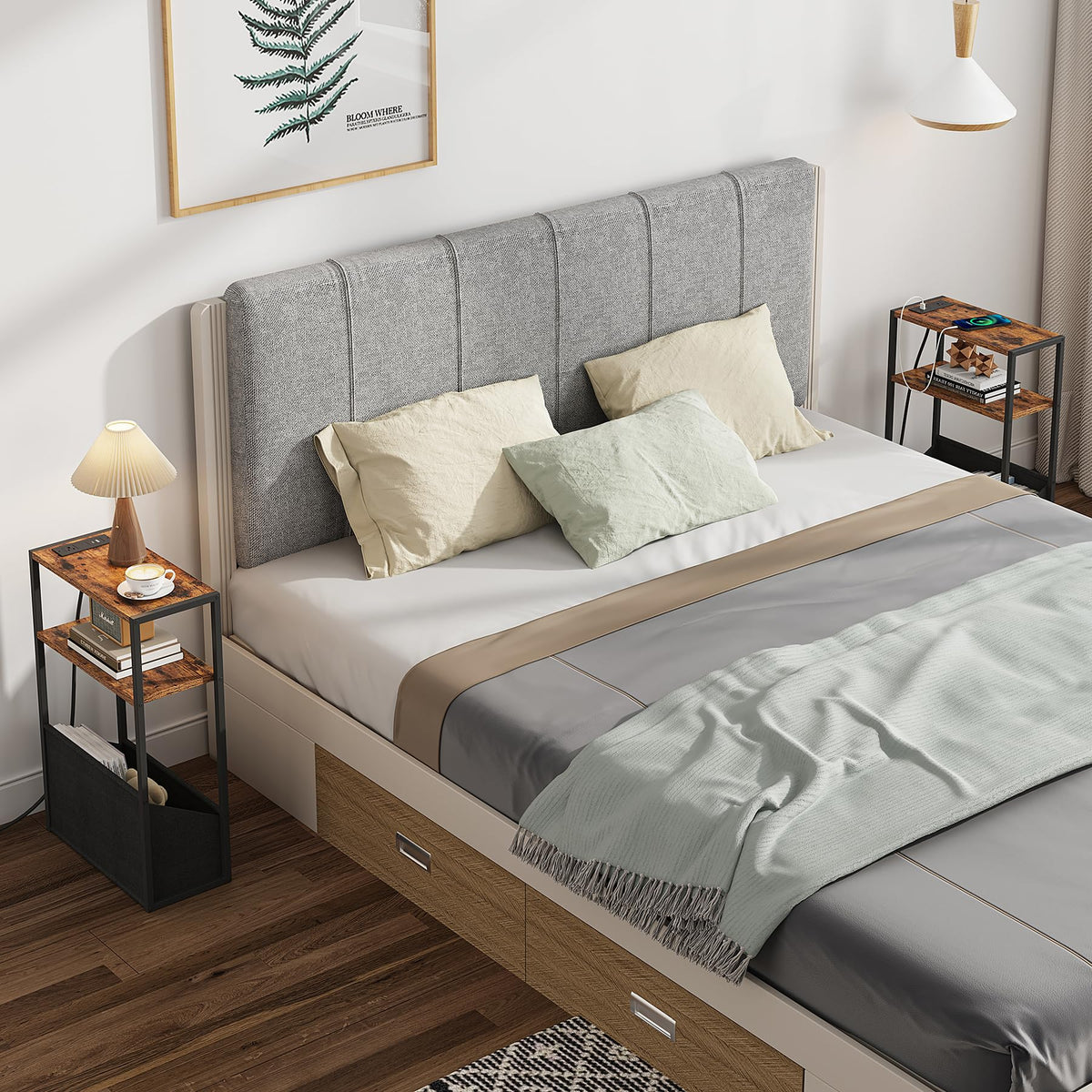 Narrow Side Table with Charging Station O942867