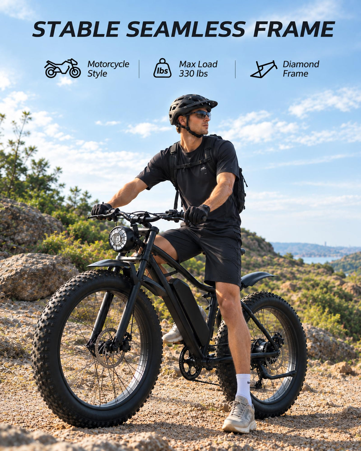 26" Fat Tire Electric Mountain Bike with 48V 13Ah Battery U589318
