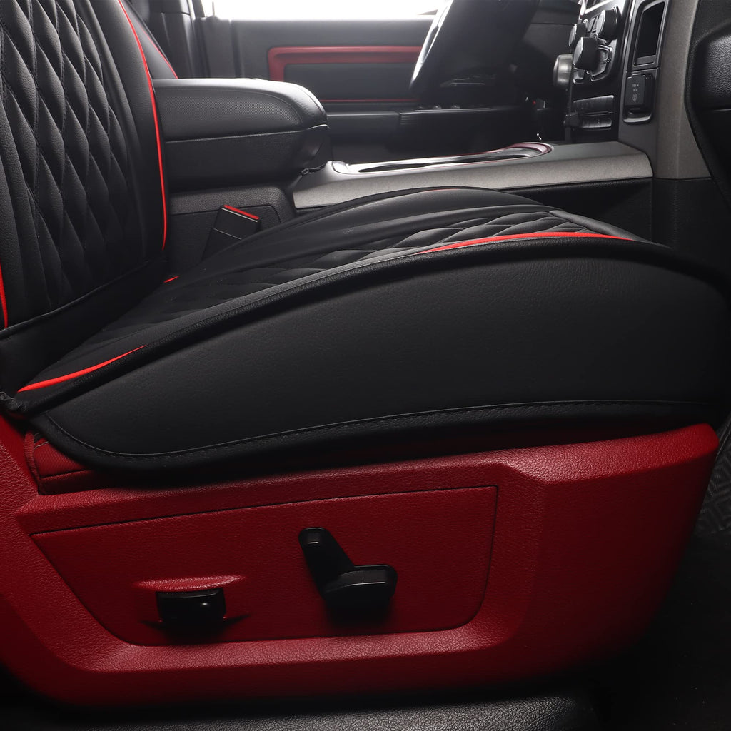 Waterproof Synthetic Leather Car Seat Covers 5PCS Full Set Black Red B2673