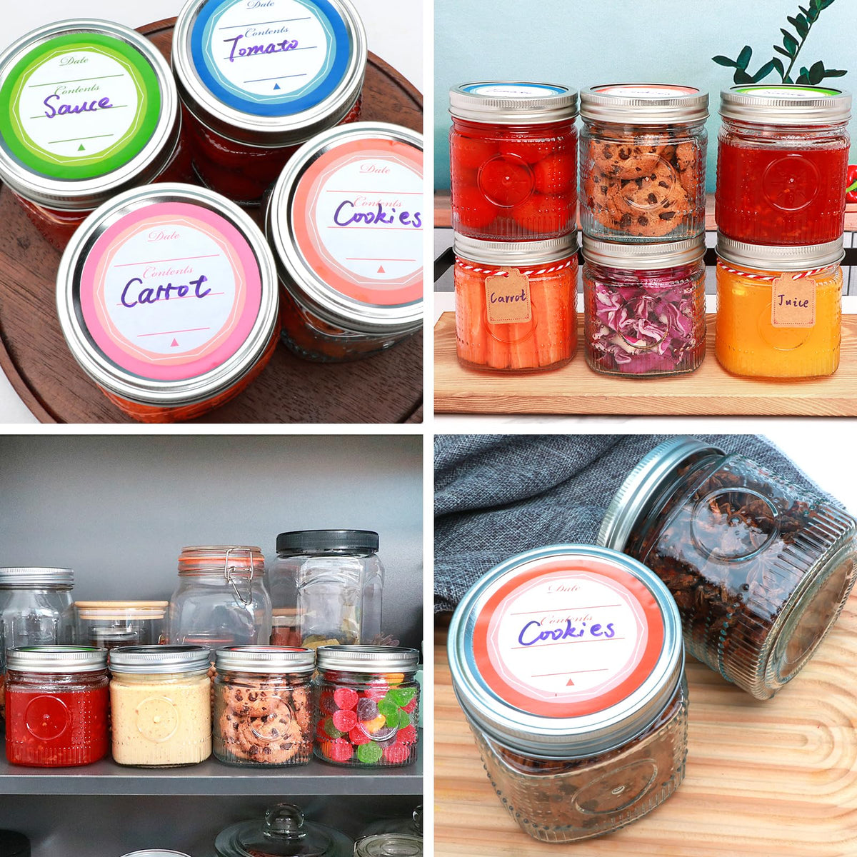 16 oz 12 Pack Wide Mouth Glass Jars with Lids S5737