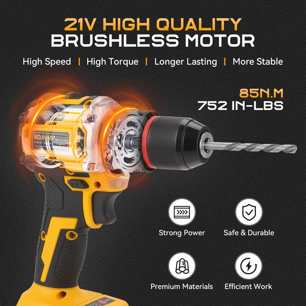 3/8" Brushless Compact Drill Tool Set with Drill Bit and Sockets P458