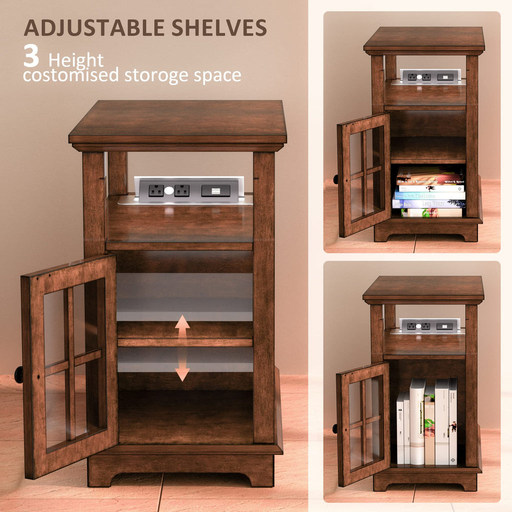 End Table with Charging Station and Storage T9162