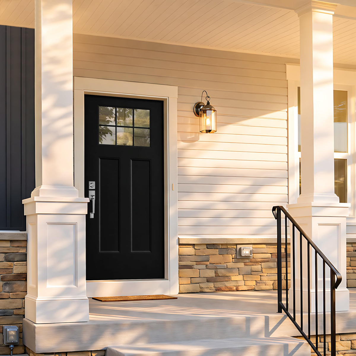 36 x 80 Black Fiberglass Entry Door V4987