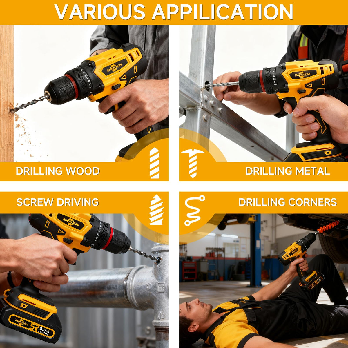 Cordless 20V Power Drill 3/8-Inch Keyless Chuck I21670