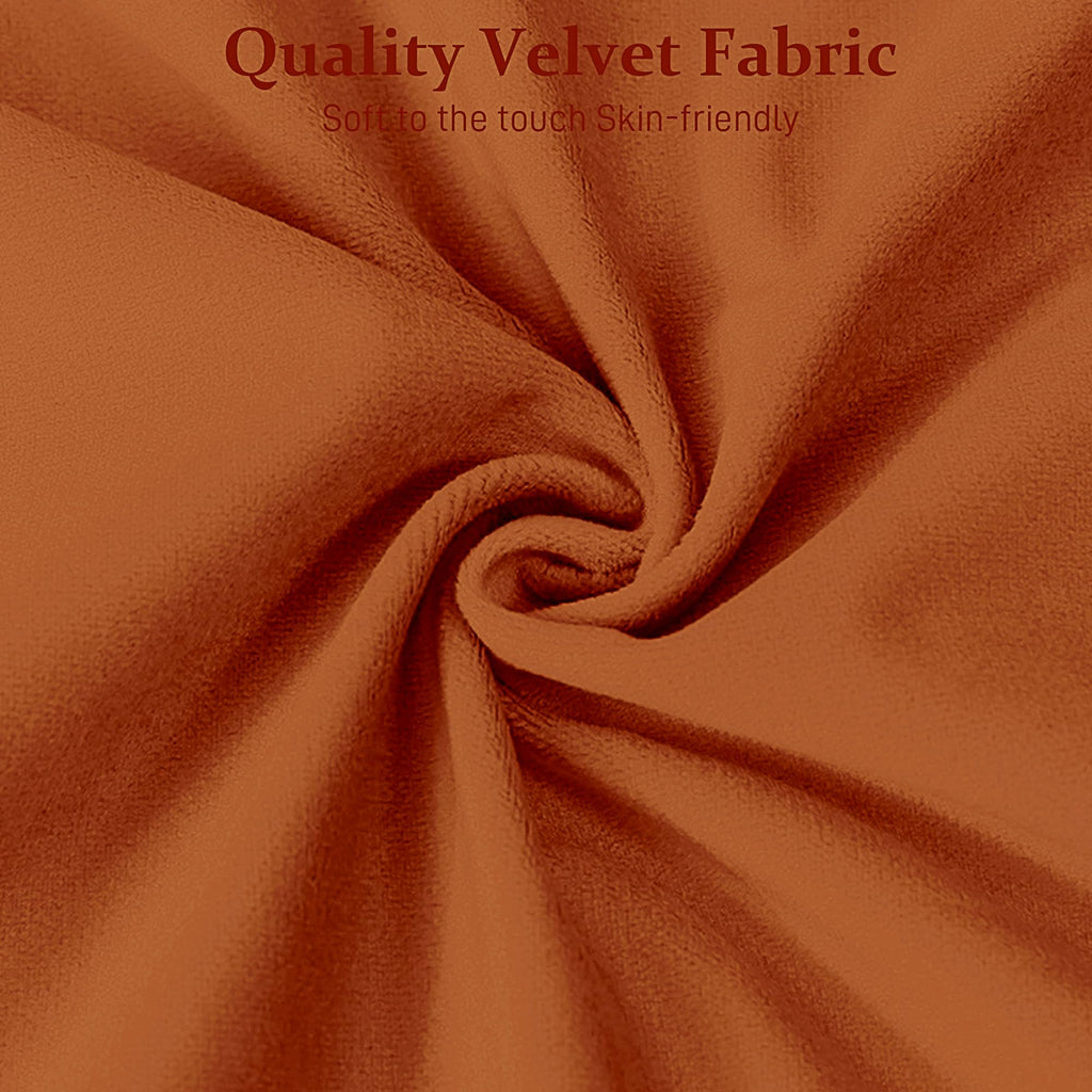 Orange Velvet Ottoman Bench D318648