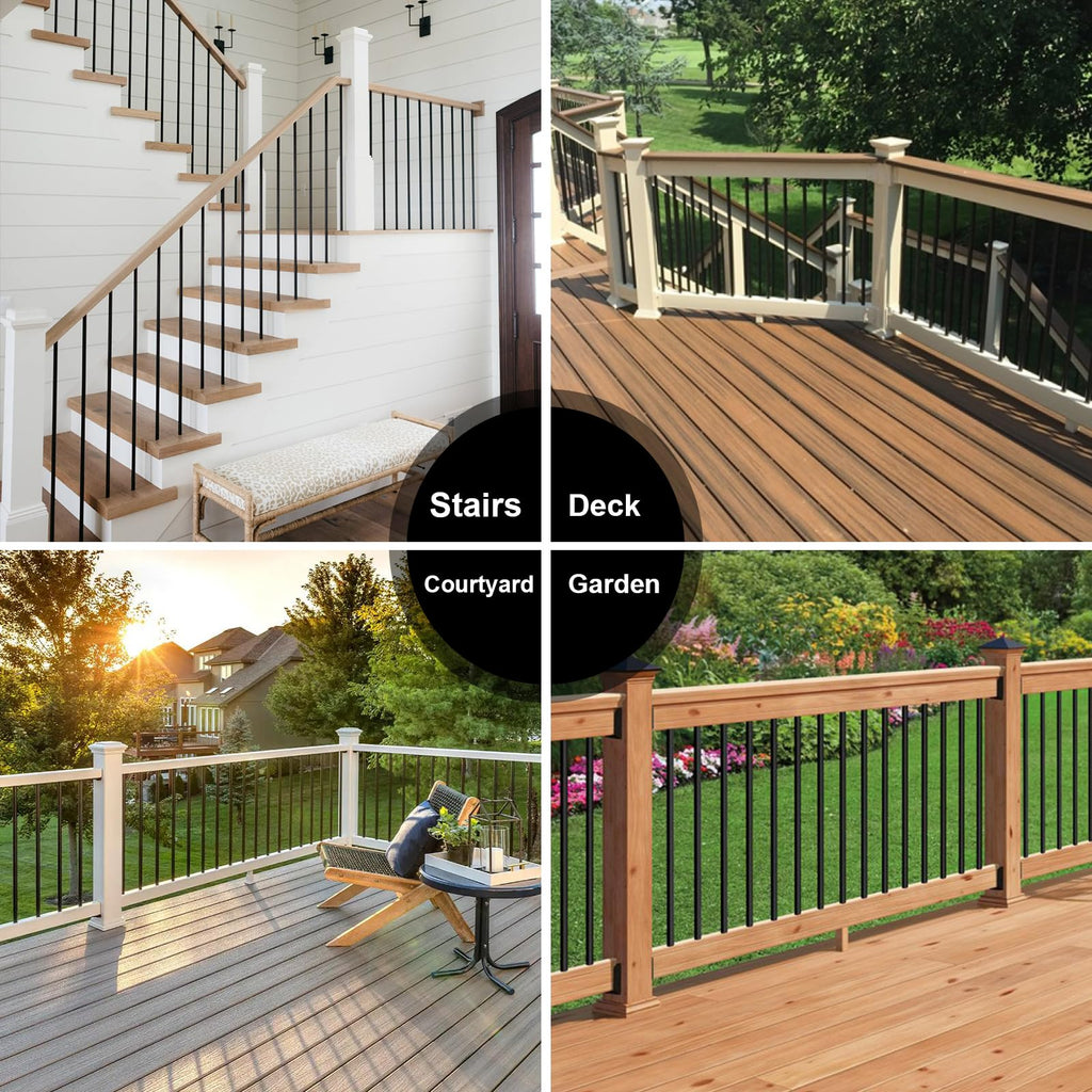 100 Pack 26" Round Black Aluminum Deck Balusters Z15978