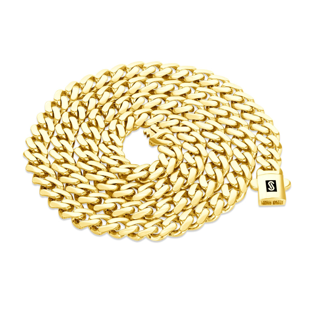 10k Yellow Gold 6mm Cuban Chain Necklace P8490