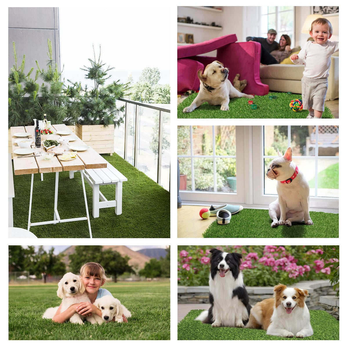 43.3 x 29.5 Inches Washable Artificial Grass Rug O4740