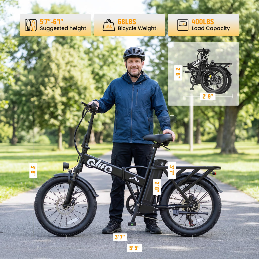 Foldable Electric Bike with 20" Fat Tires W53604