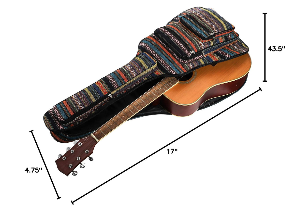 43 Inch Acoustic Guitar Gig Bag with Backpack Strap and 5 Pockets Y4397